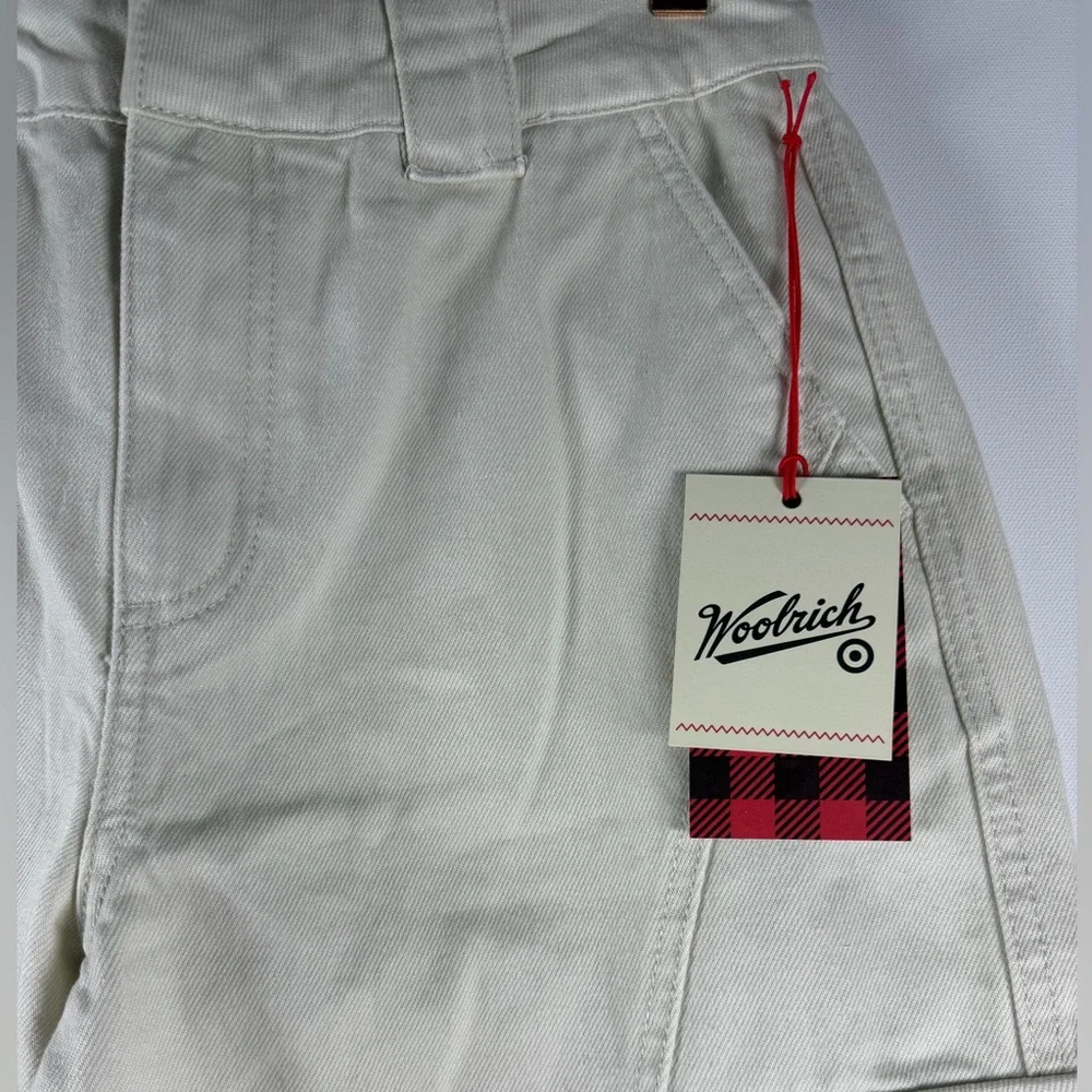 Woolrich × Target Women's Mid-Rise Barrel Leg Cargo Denim Pants Cream Sizes 2-12 - Picture 6 of 15